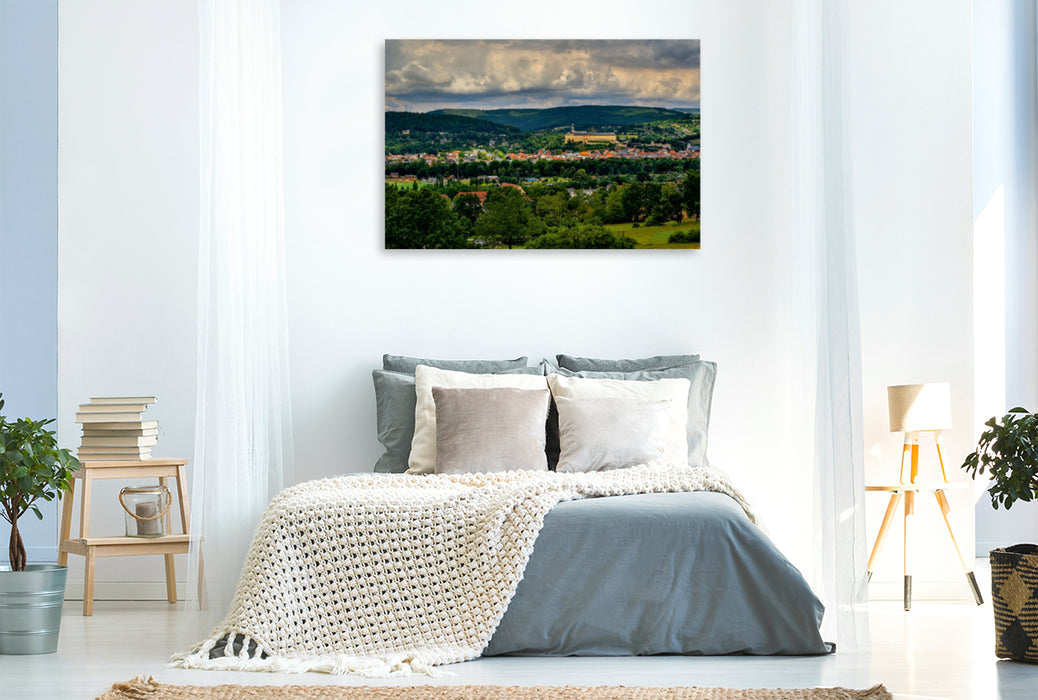 Toile textile haut de gamme Toile textile haut de gamme 120 cm x 80 cm paysage Voici Rudolstadt 