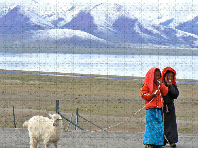 Mädchen in Tibet - CALVENDO Foto-Puzzle'