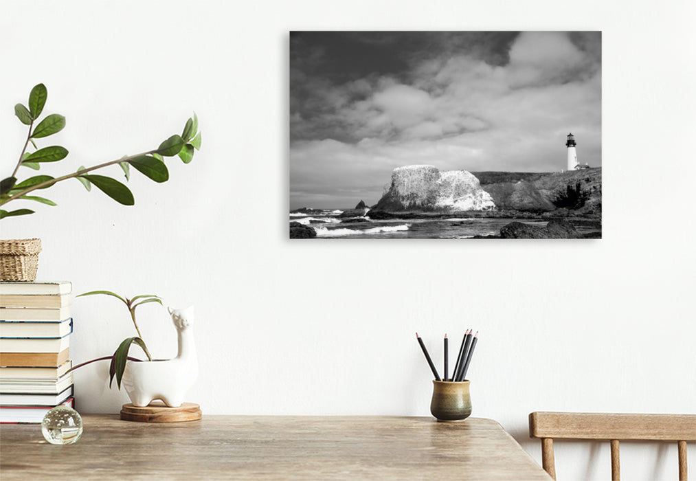 Premium Textil-Leinwand Premium Textil-Leinwand 120 cm x 80 cm quer Yaquina Head Lighthouse, Oregon