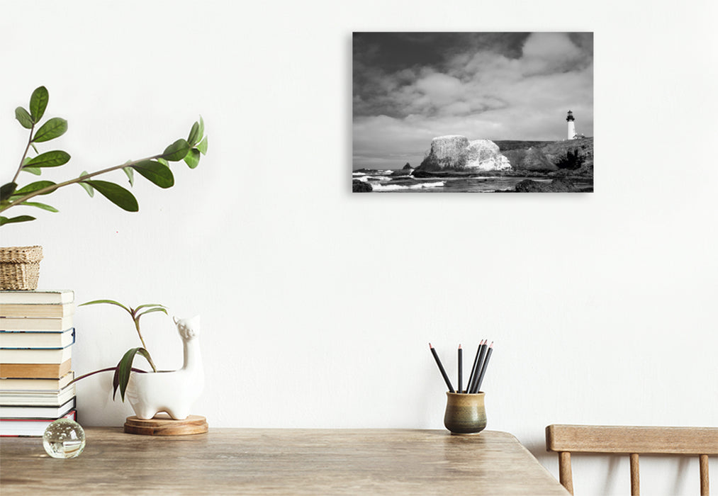 Premium Textil-Leinwand Premium Textil-Leinwand 120 cm x 80 cm quer Yaquina Head Lighthouse, Oregon