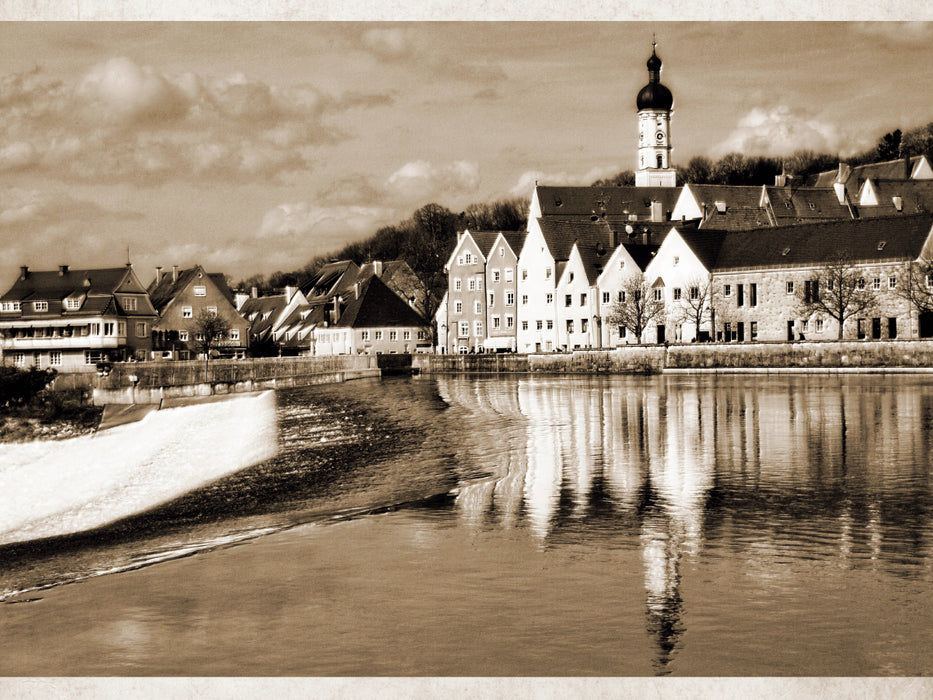 Ein Motiv aus dem Kalender Landsberg am Lech Fotografien im Stil historischer Postkarten 1000 Teile Puzzle quer - CALVENDO Foto-Puzzle'