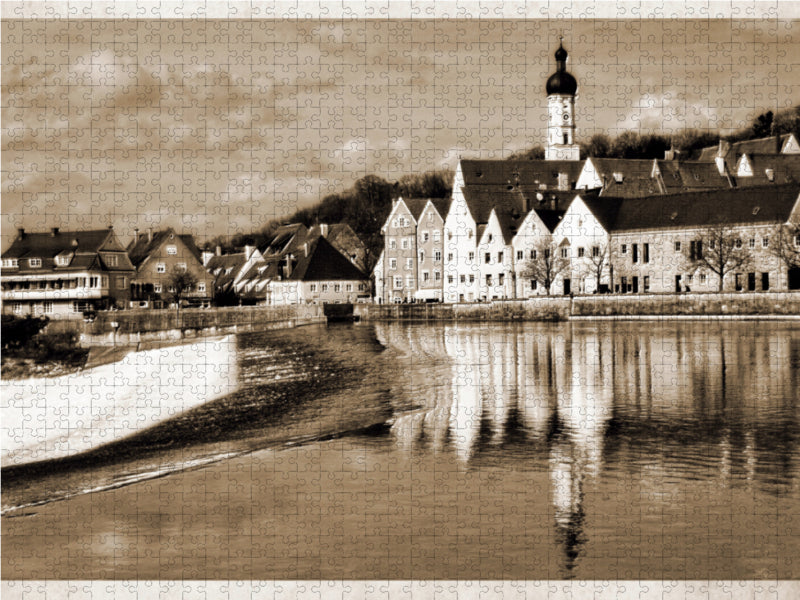 Ein Motiv aus dem Kalender Landsberg am Lech Fotografien im Stil historischer Postkarten 1000 Teile Puzzle quer - CALVENDO Foto-Puzzle'