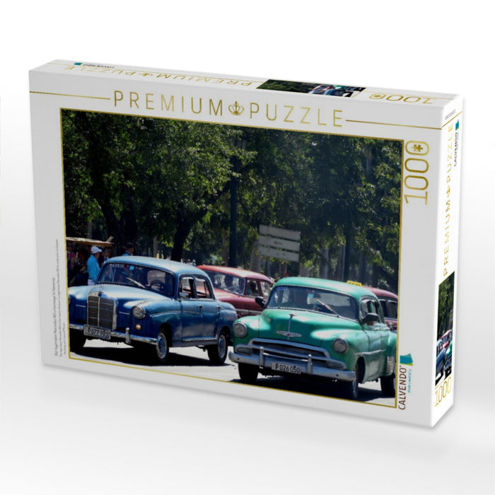Der legendäre Mercedes 180 unterwegs in Havanna - CALVENDO Foto-Puzzle'