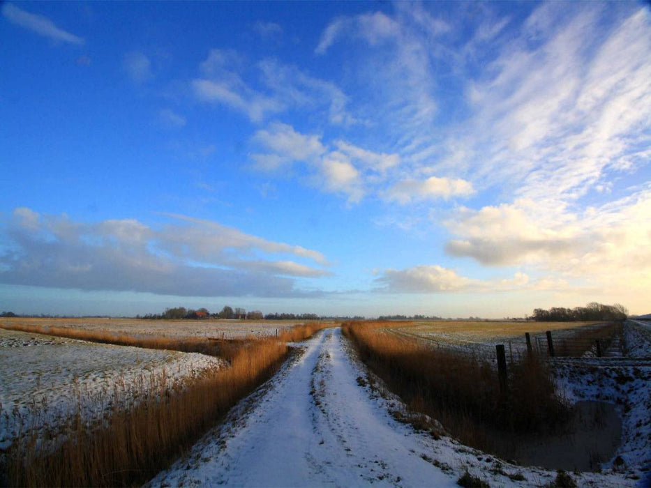 Winterliche Felder in Butjadingen - CALVENDO Foto-Puzzle'