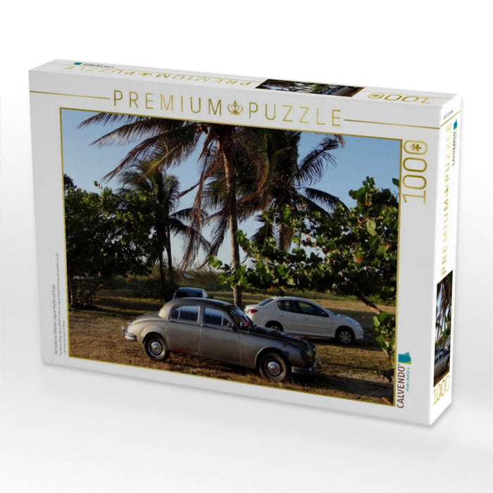 Der britische Oldtimer Jaguar Mark2 auf Kuba - CALVENDO Foto-Puzzle'
