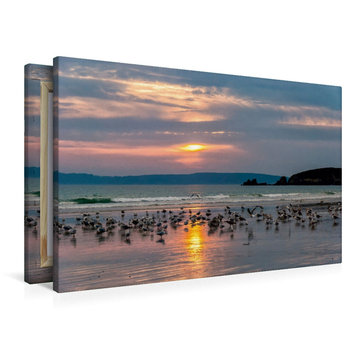 Premium Textil-Leinwand Meer und Wolken #01