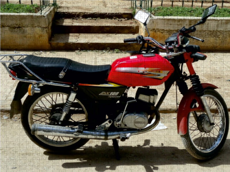 Motorrad SUZUKI AX 100 in Havanna 1000 Teile Puzzle quer - CALVENDO Foto-Puzzle'