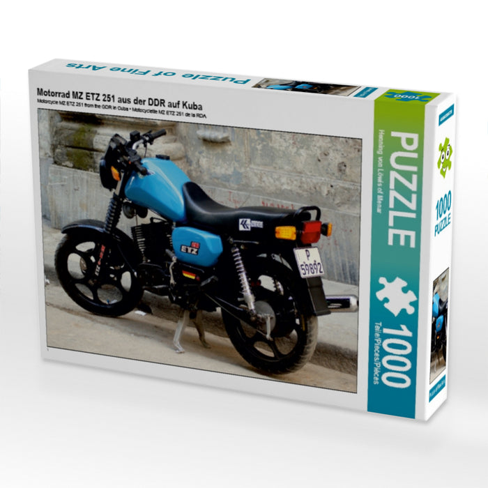 Motorrad MZ ETZ 251 aus der DDR auf Kuba 1000 Teile Puzzle quer - CALVENDO Foto-Puzzle'