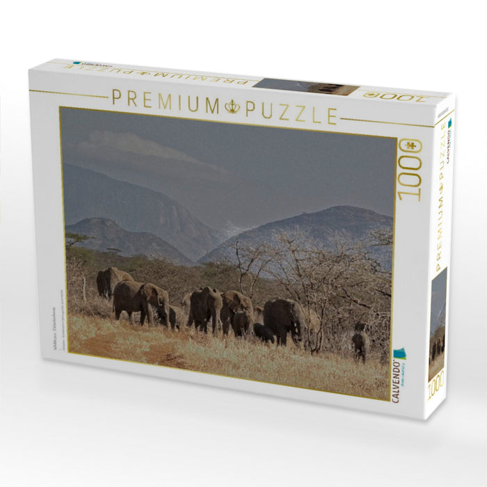 Wildlife pur : Elefantenherde - CALVENDO Foto-Puzzle'