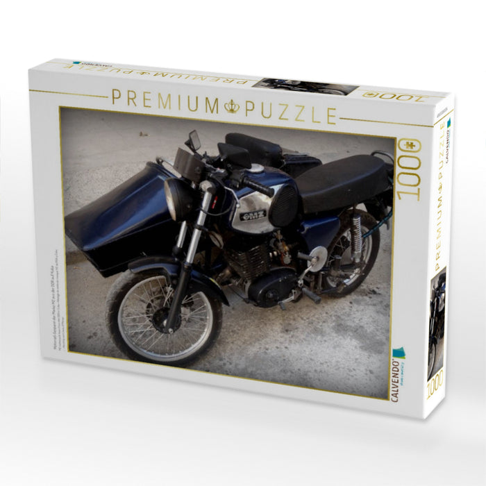 Motorrad-Gespann der Marke MZ aus der DDR auf Kuba - CALVENDO Foto-Puzzle'