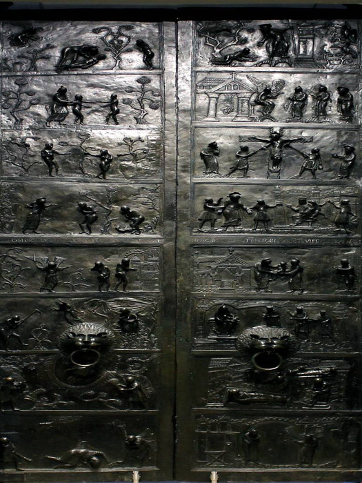 Die Bernwardtür des Hildesheimer Doms ist die älteste geschmückte Bronzetür. - CALVENDO Foto-Puzzle'