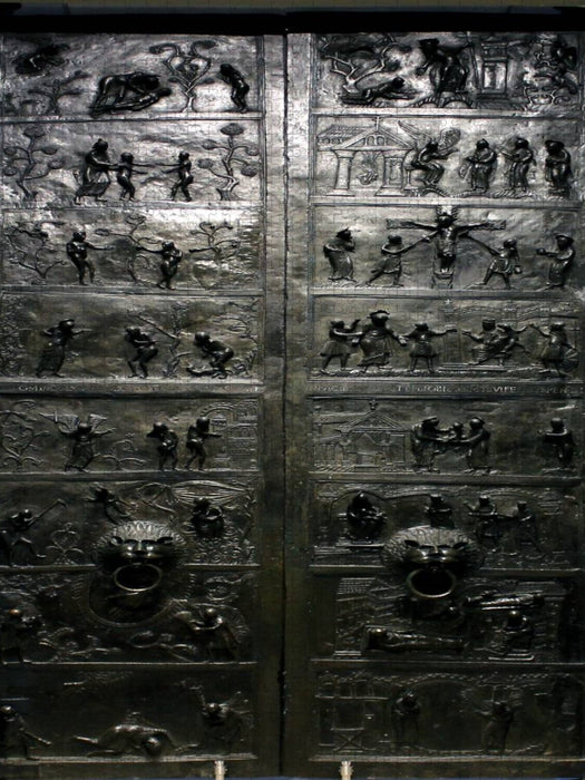 Die Bernwardtür des Hildesheimer Doms ist die älteste geschmückte Bronzetür. - CALVENDO Foto-Puzzle'