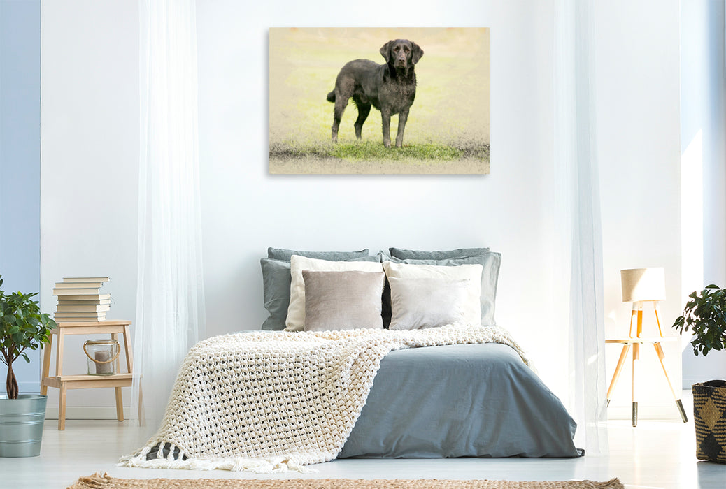 Premium Textil-Leinwand Premium Textil-Leinwand 120 cm x 80 cm quer Ein Motiv aus dem Kalender Labrador Retriever 2017