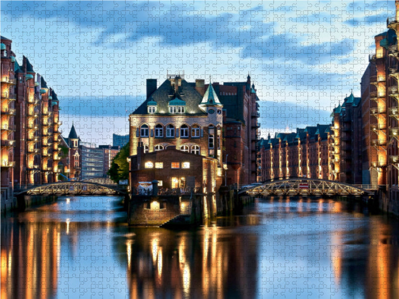 Speicherstadt Hamburg 1000 Teile Puzzle quer - CALVENDO Foto-Puzzle'
