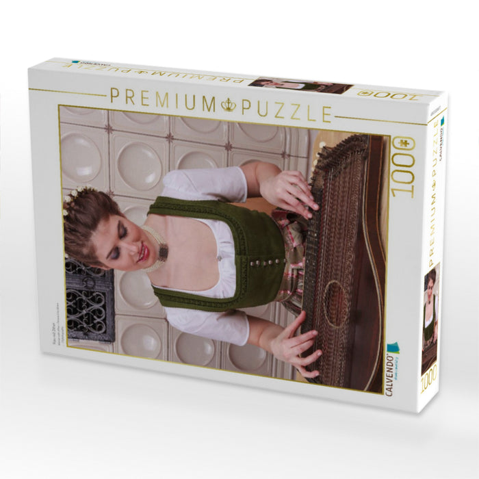 Frau mit Zither - CALVENDO Foto-Puzzle'