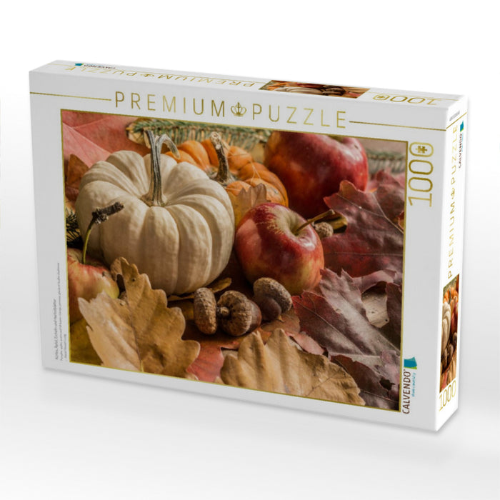 Kürbis, Äpfel, Eicheln und Herbstblätter - CALVENDO Foto-Puzzle'