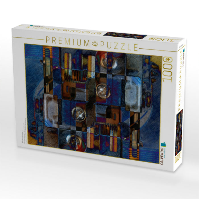 Blau am Computer... 1000 Teile Puzzle quer - CALVENDO Foto-Puzzle'