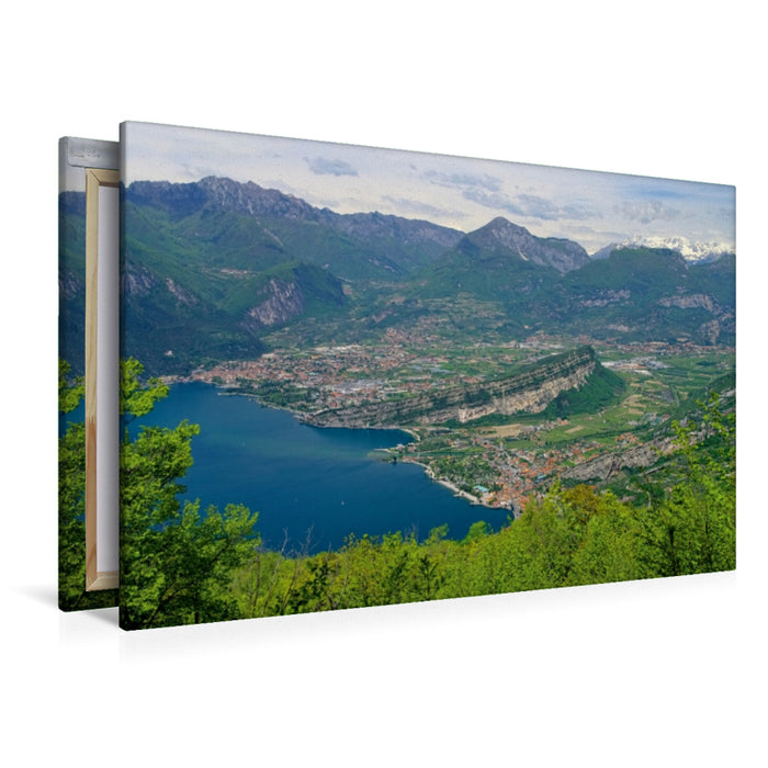 Premium Textil-Leinwand Blick auf Nago-Torbole