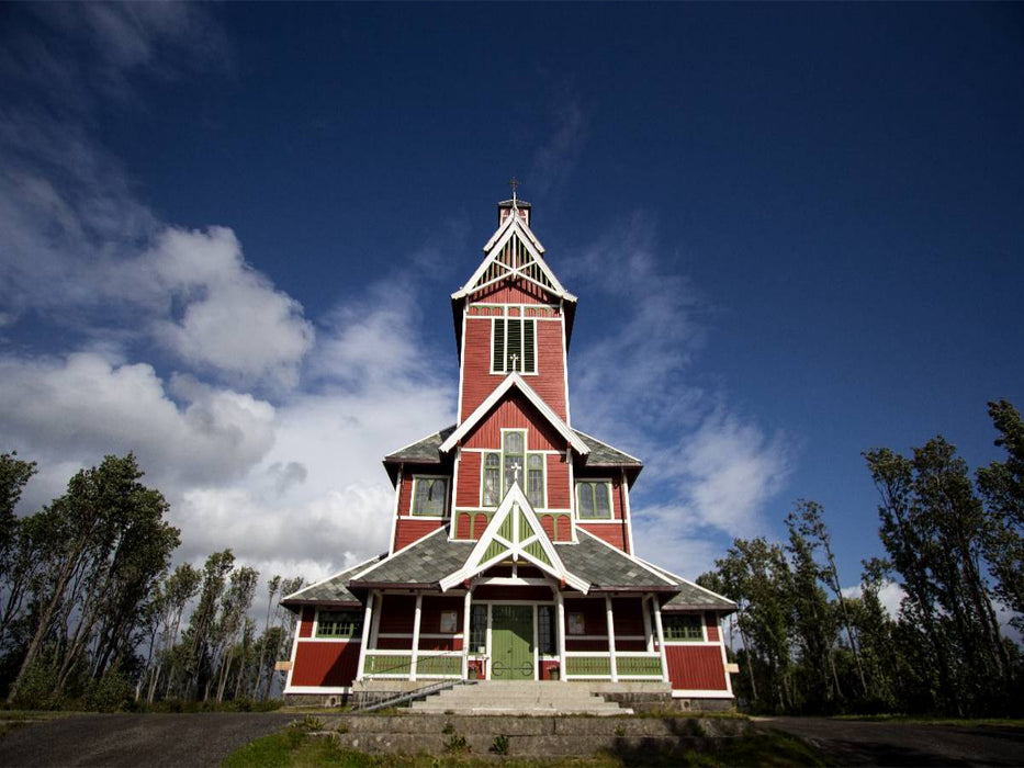 Kirche bei Leknes - CALVENDO Foto-Puzzle'