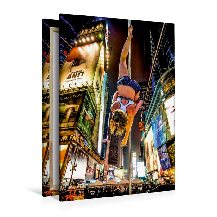 Premium Textil-Leinwand Premium Textil-Leinwand 80 cm x 120 cm  hoch Ein Motiv aus dem Kalender Poledance on the Streets of New York