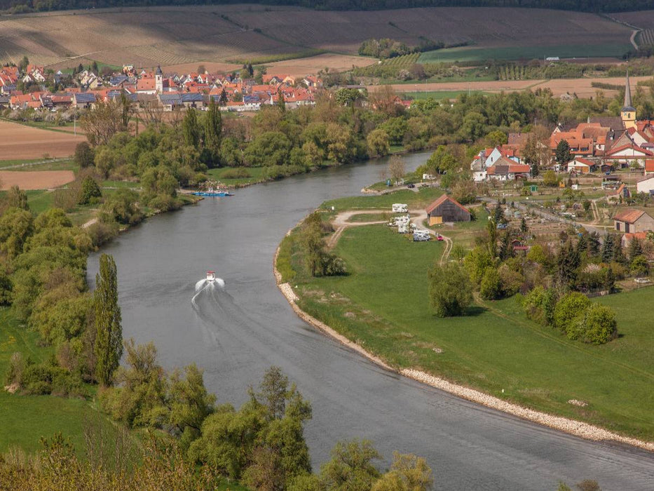 Mainfahre Fahr von oben mit Fahrgastschiff - CALVENDO Foto-Puzzle'