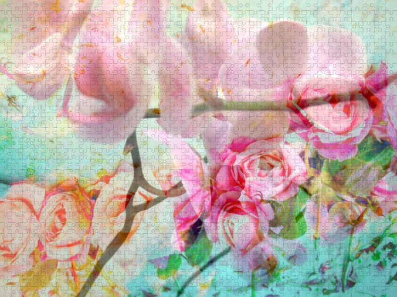 Rosen und Orchideen - CALVENDO Foto-Puzzle'
