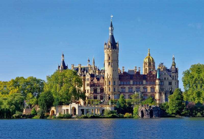 Premium Textil-Leinwand Schweriner Schloss