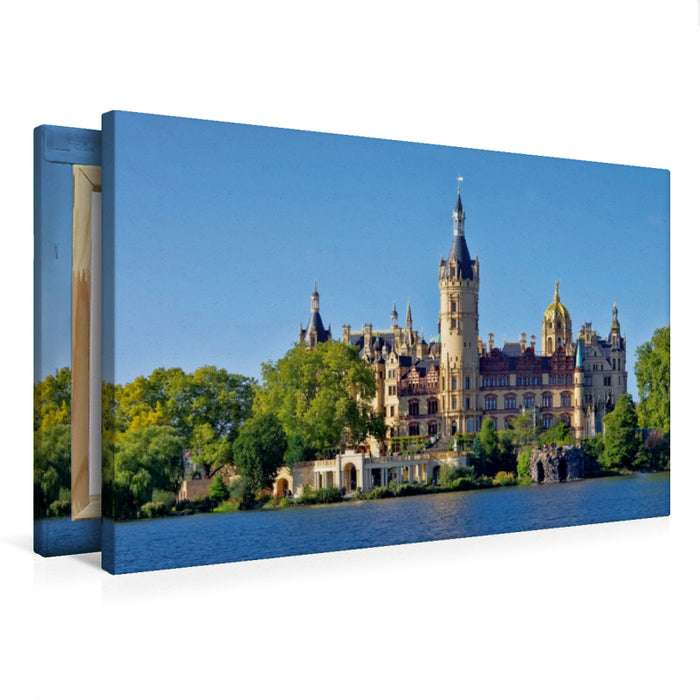 Premium Textil-Leinwand Schweriner Schloss