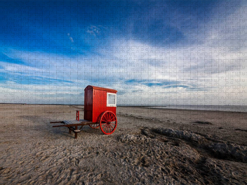 Borkum - Strandkarren - CALVENDO Foto-Puzzle'