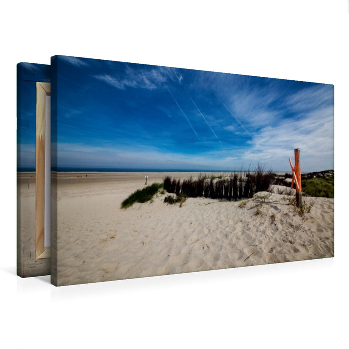 Premium Textil-Leinwand Borkum - Strand Ostland