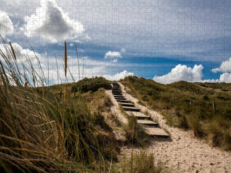 Strandgras, Treppe in die Dünen - CALVENDO Foto-Puzzle'
