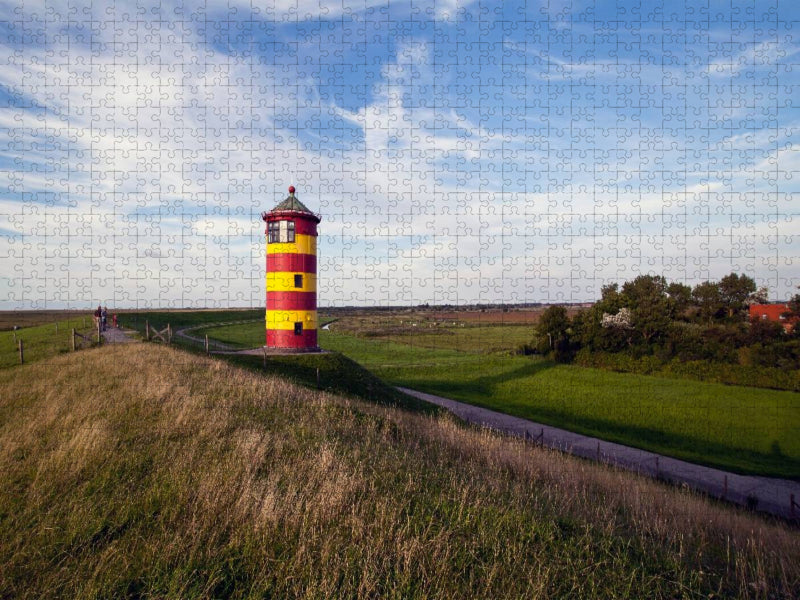 Deichblick zum Leuchtturm - CALVENDO Foto-Puzzle'
