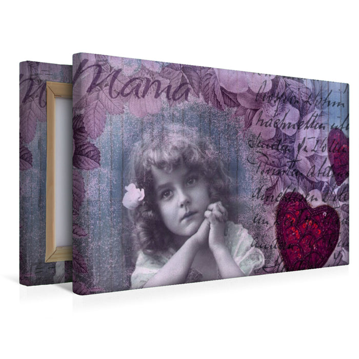Toile textile premium Toile textile premium 45 cm x 30 cm paysage Amour maternel 