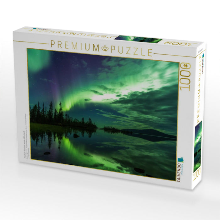 Polarlicht über dem Jerisjärvi (Finnland) - CALVENDO Foto-Puzzle'