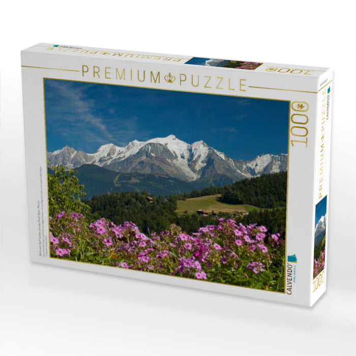 Blick vom Dorf Cordon auf das Mont-Blanc-Massiv - CALVENDO Foto-Puzzle'