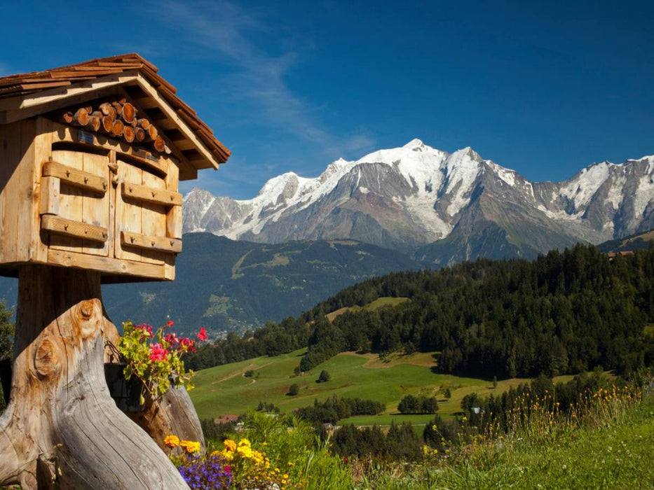 Blick vom Dorf Cordon auf das Mont-Blanc-Massiv - CALVENDO Foto-Puzzle'