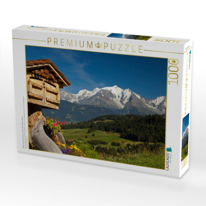 Blick vom Dorf Cordon auf das Mont-Blanc-Massiv - CALVENDO Foto-Puzzle'
