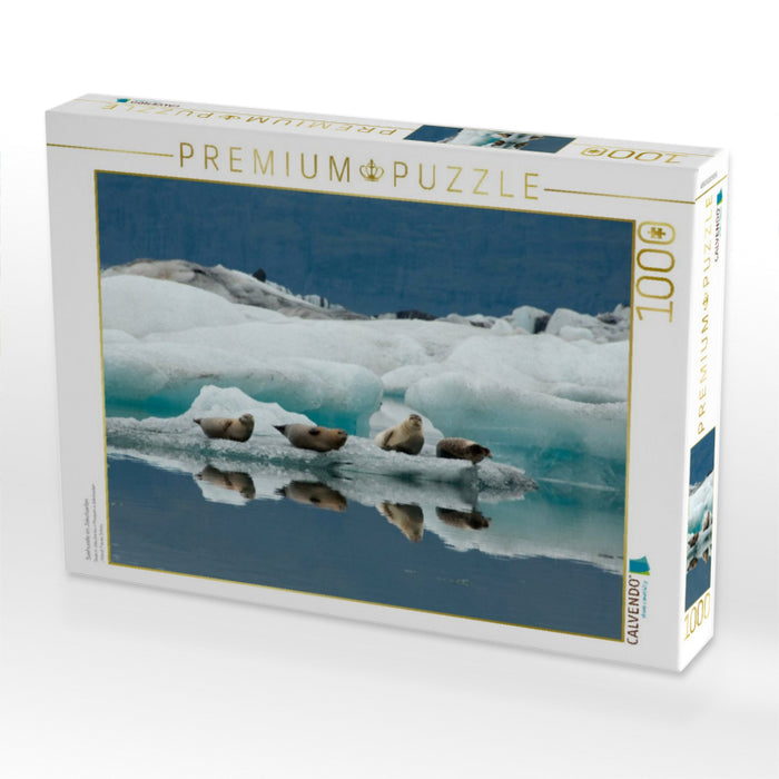 Seehunde im Jökulsarlon - CALVENDO Foto-Puzzle'