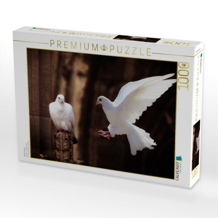 Weiße Tauben - CALVENDO Foto-Puzzle'
