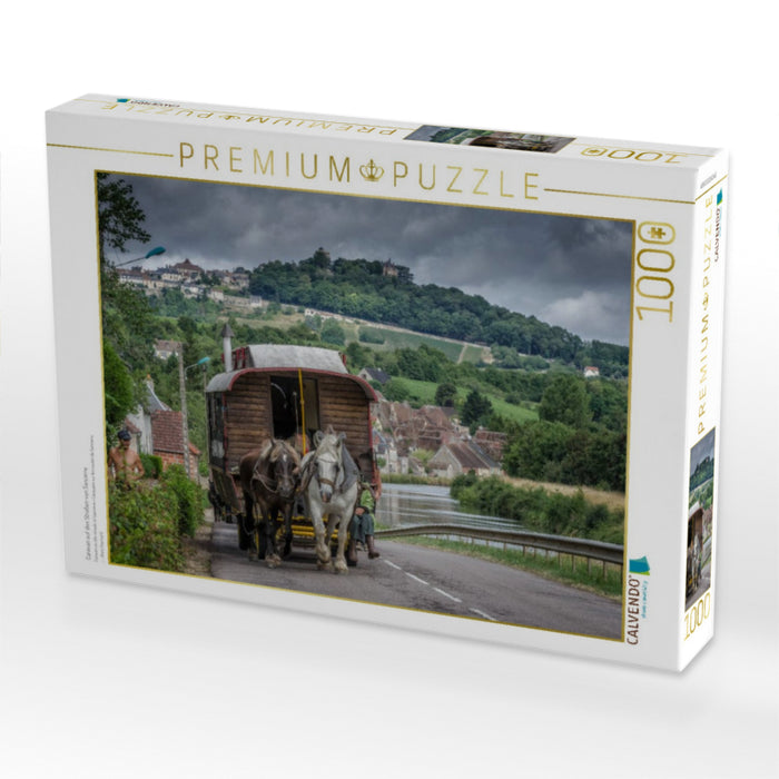 Caravan auf den Straßen von Sancerre - CALVENDO Foto-Puzzle'