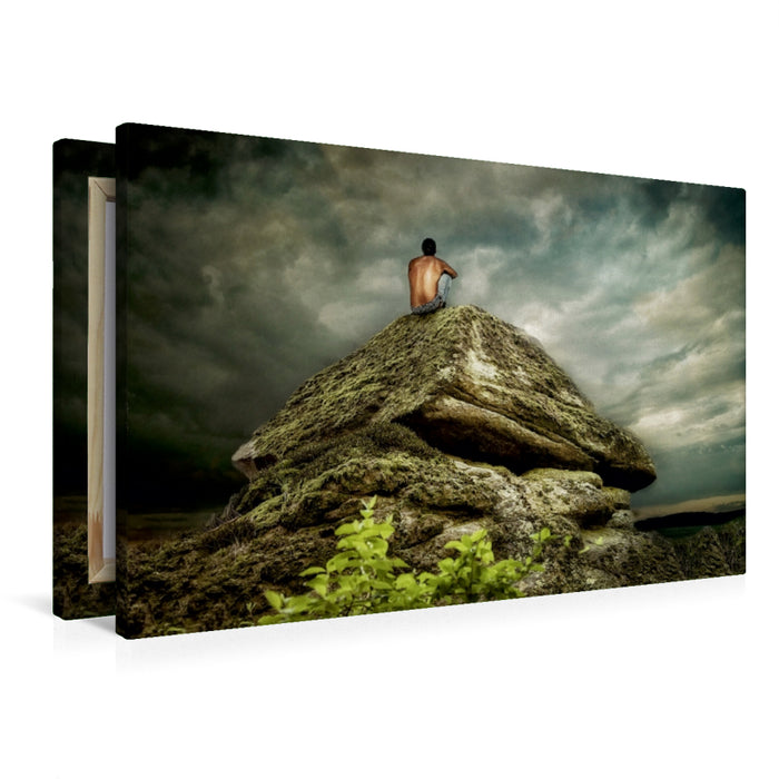 Premium Textil-Leinwand Bergmeditation