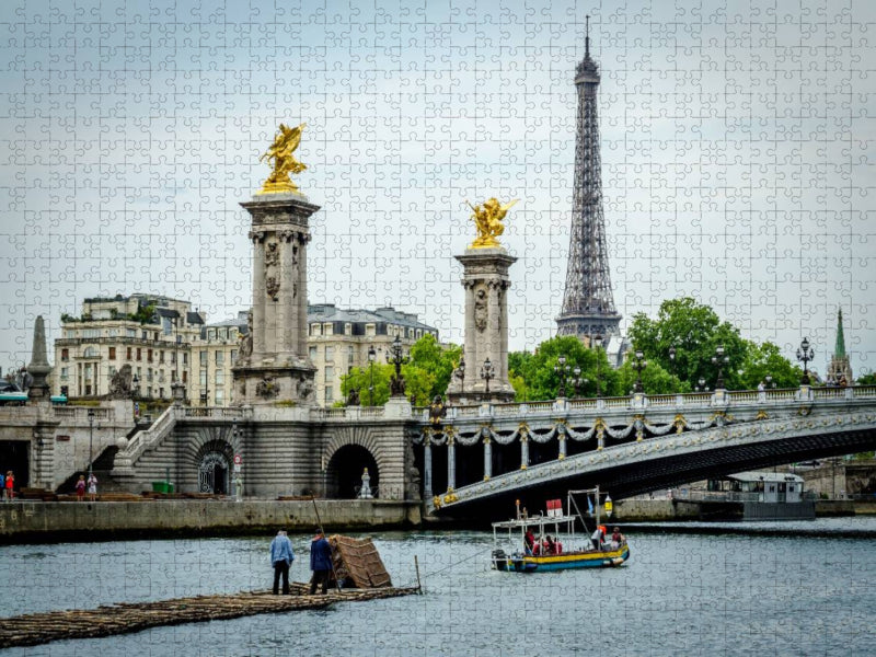Durch Paris auf einem Holzfloß - CALVENDO Foto-Puzzle'