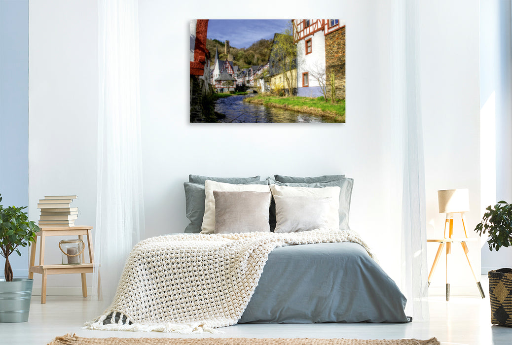 Toile textile haut de gamme Toile textile haut de gamme 120 cm x 80 cm paysage Une perle dans l'Eifel - Monreal 