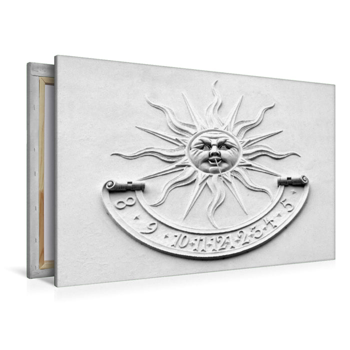 Premium Textil-Leinwand Sonnenuhr