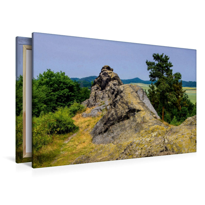 Premium Textil-Leinwand Teufelsmauer bei Westerhausen