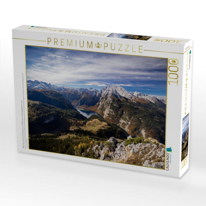 Blick vom Jenner auf Königssee und Watzmann im Berchtesgadener Land - CALVENDO Foto-Puzzle'