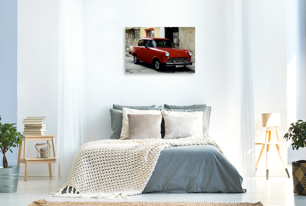 Premium Textil-Leinwand Premium Textil-Leinwand 120 cm x 80 cm quer Ein Motiv aus dem Kalender Auto Legenden OPEL REKORD P1