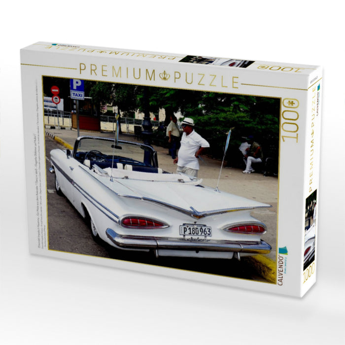 Chevrolet Impala in Havanna - Ein Motiv aus dem Kalender "Ganz in Weiß - Elegante Oldtimer auf Kuba" - CALVENDO Foto-Puzzle'