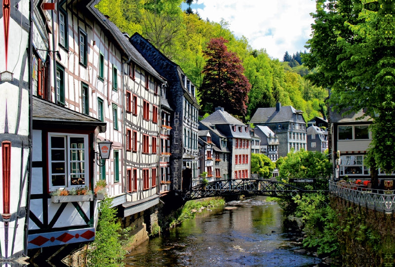 Premium Textil-Leinwand Eine Perle in der Eifel - Monschau
