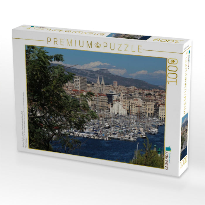 Blick vom Jardin du Pharo in Marseille auf den Vieux Port - CALVENDO Foto-Puzzle'
